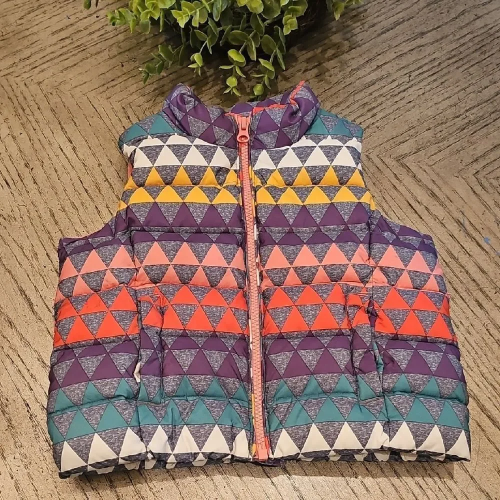 Colorful Geometric Puffer Vest Baby Gap Size 3